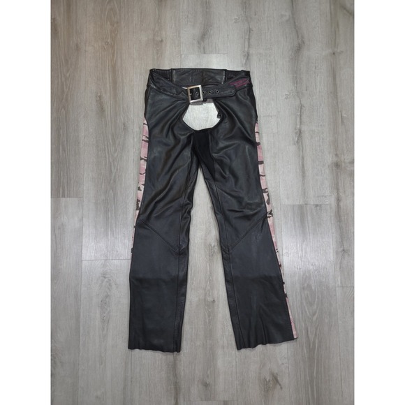 Harley-Davidson Pants - Harley Davidson Leather Chaps Womens Small Camo Riding Gear